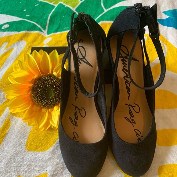 American Rag Cie Navy Miley Chop out Wedges 7.5M - Picture 4 of 8